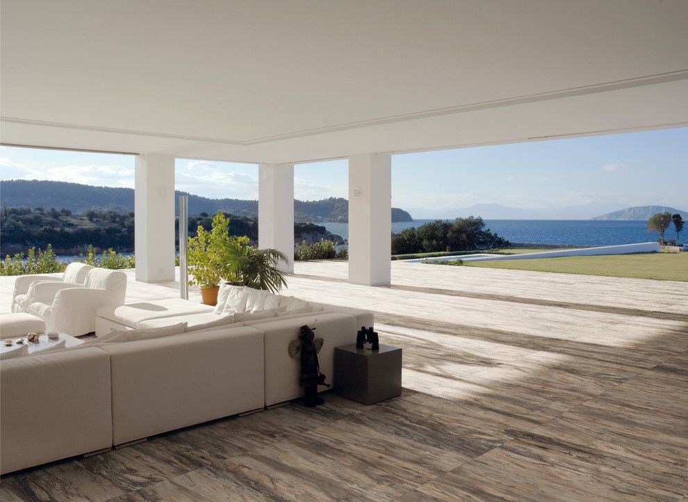 Ceramic vs Porcelain Tile for a Contemporary Patio with a Wood Look Porcelain and Ceramic & Porcelain Tile Ideas by Oregon Tile & Marble