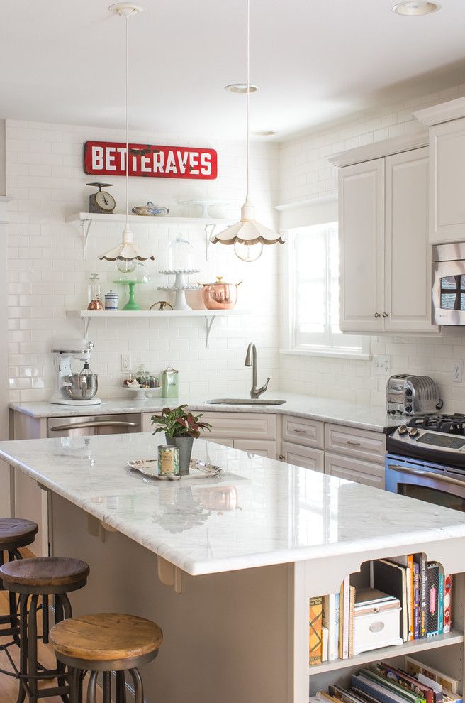 City Floral Denver for a Farmhouse Kitchen with a Bookshelf and Marion Street by Ejay Interiors