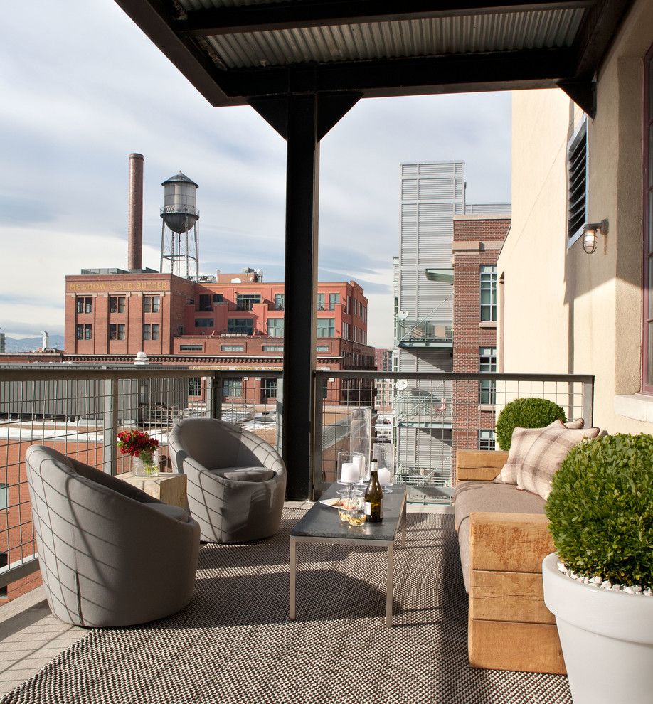 City Floral Denver for a Industrial Deck with a Potted Plants and City Loft by Griffith Interior Design Llc