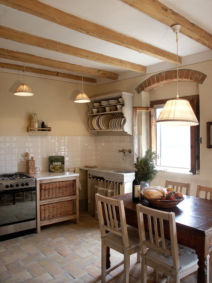 Clean Dishwasher Vinegar for a Farmhouse Kitchen with a Country and La Fornella by Lisa Gabrielson Design