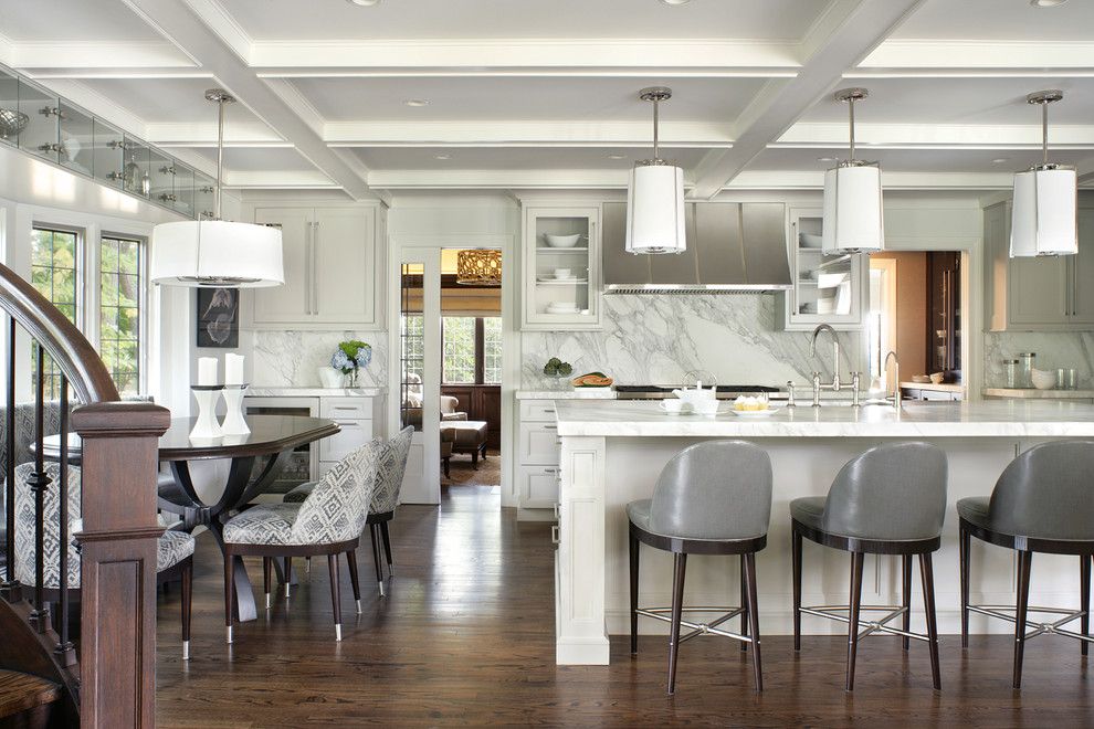 Conaway Homes for a Transitional Kitchen with a Gray Barstools and Kitchen Portfolio by Ulrich Inc