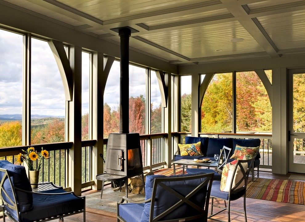 Conestoga Wood Specialties for a Traditional Porch with a Wood Ceiling and Hillside Residence Hanover Nh by Smith & Vansant Architects Pc