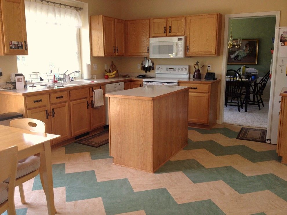 Forbo Flooring for a  Kitchen with a Zig Zag Pattern and My Kitchen by Studio Z Architecture