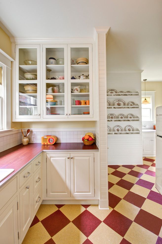 Forbo Flooring for a Traditional Kitchen with a Vingage and Retro Kitchen by Hammer & Hand