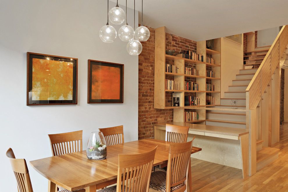 Hanson Brick for a Eclectic Dining Room with a Bubble Pendants and Park Slope Triplex by Nc2 Architecture Llc