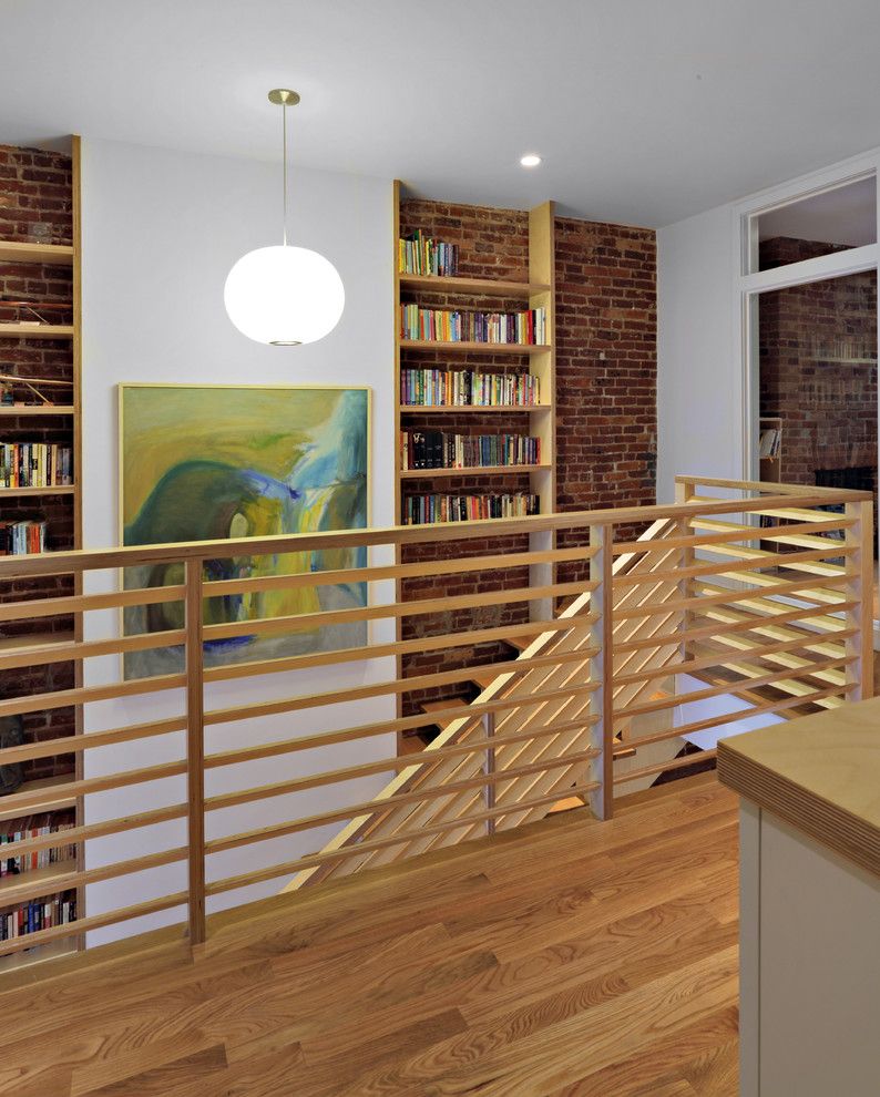 Hanson Brick for a Eclectic Hall with a Wood Stairs and Park Slope Triplex by Nc2 Architecture Llc