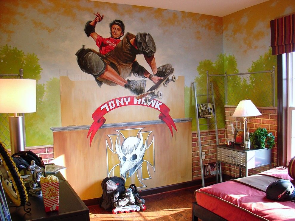 Helm Paint for a Eclectic Kids with a Skateboard and Tony Hawk by Joe Helms Studios
