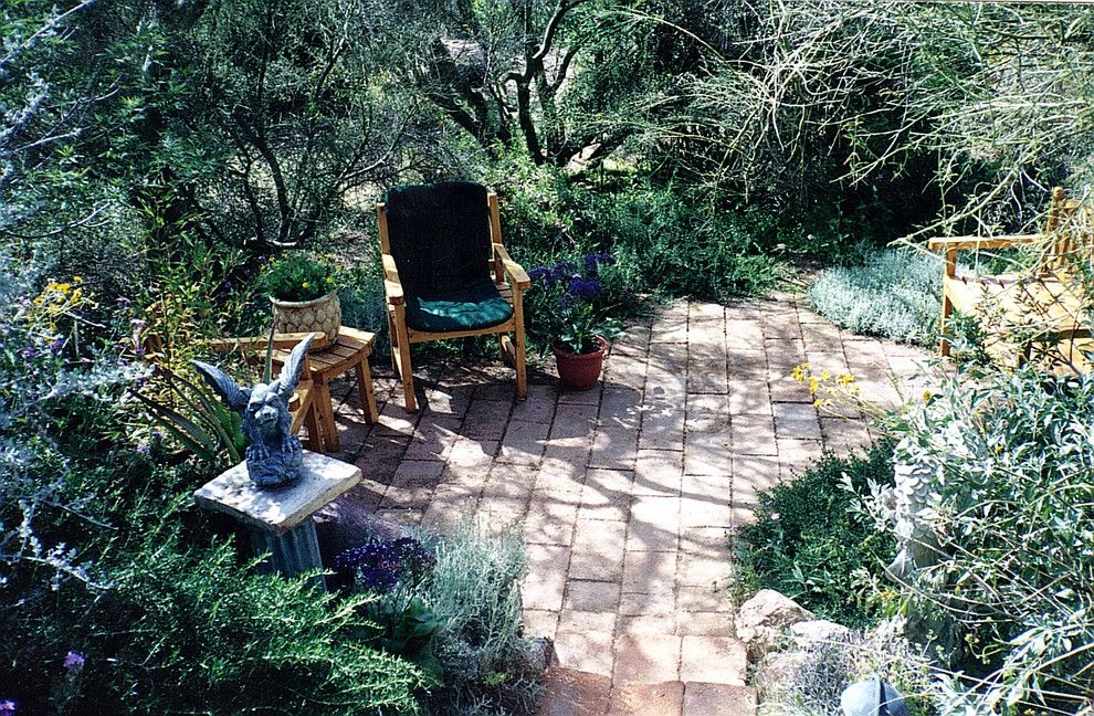 How to Whitewash Furniture for a Rustic Landscape with a Brick Paving and Spiritual Gardens (Not Religious) by Jsl Exteriors Landscape Design/build