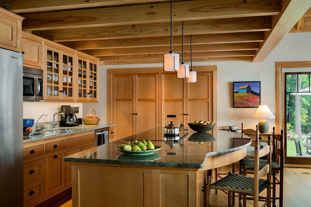 Lakeside Appliance for a Craftsman Kitchen with a Craftsman and Lakeside Maine Cottage by Tms Architects