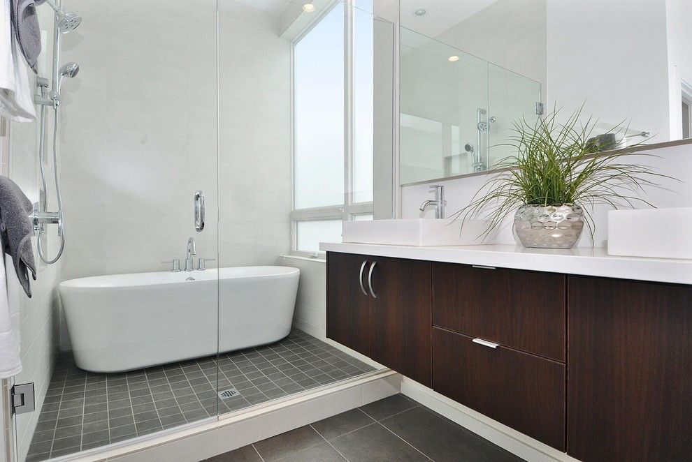 Lennox Parts Plus for a Contemporary Bathroom with a Tub in Shower and Elem...