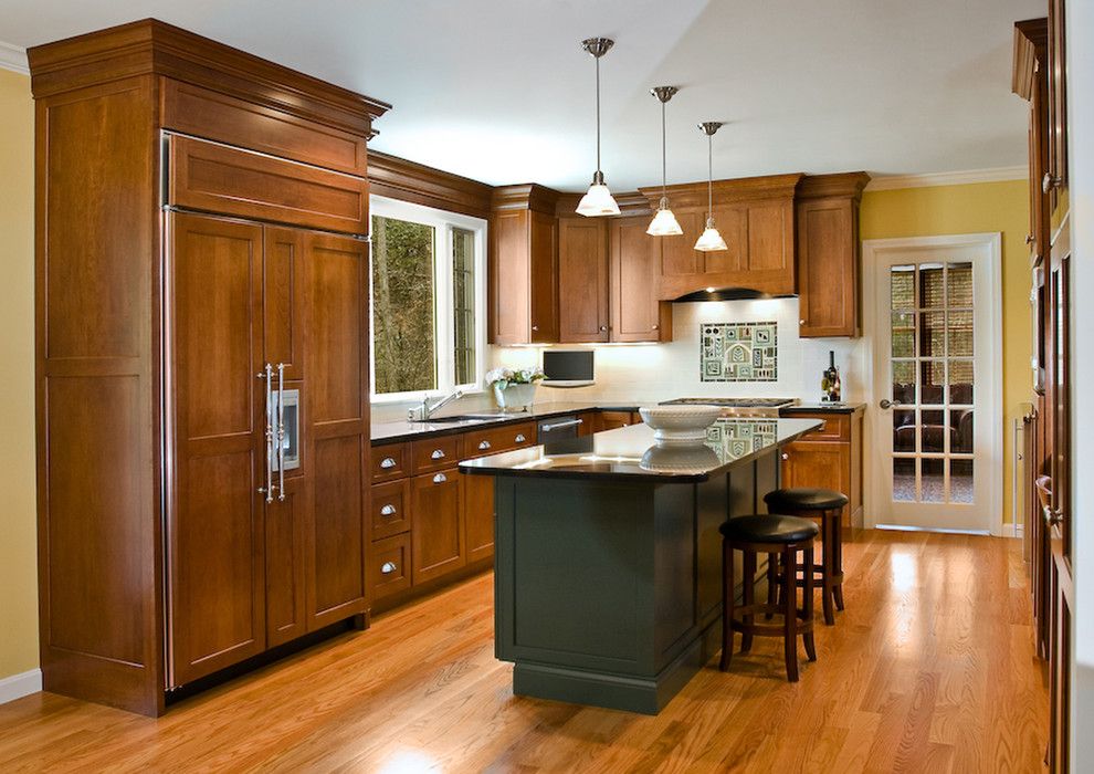 Long Island Paneling for a Traditional Kitchen with a Kitchen Desk and Kitchen Remodel by Mitchell Construction Group