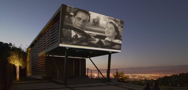 Los Banos Theater for a Modern Exterior with a Front View and Skyline Residence by Belzberg Architects