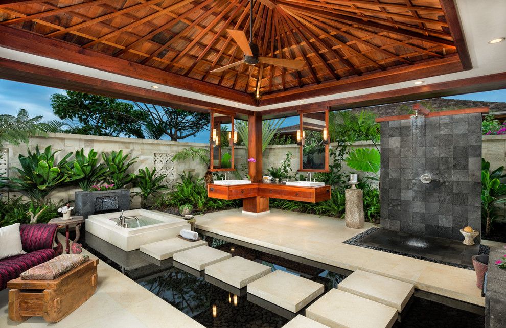 Lowes Hawaii for a Tropical Bathroom with a Open Bathroom and Portfolio by Ethan Tweedie Photography, Llc