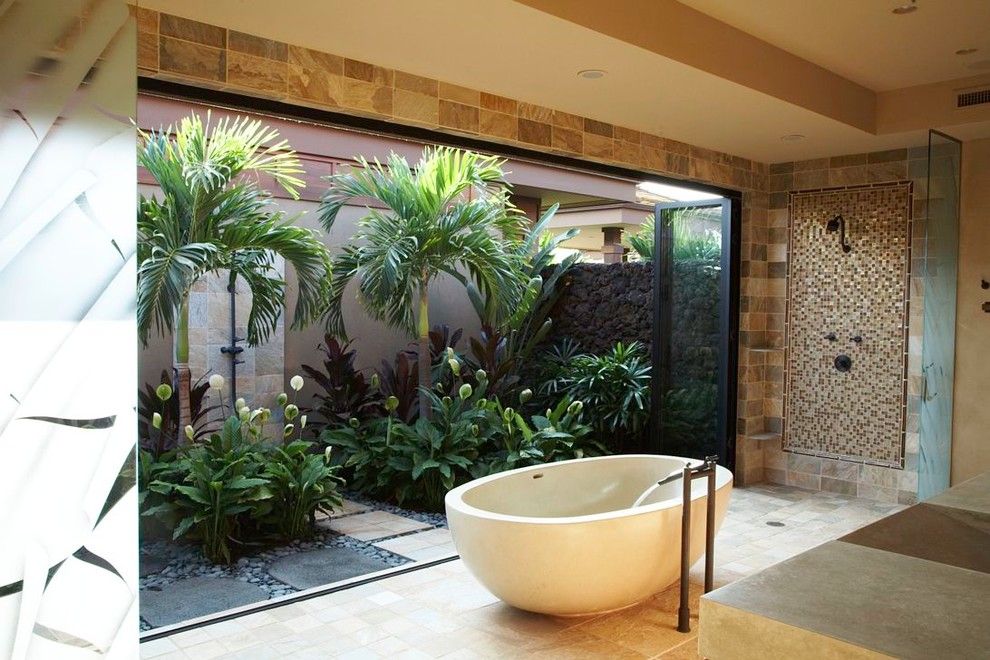 Lowes Hawaii for a Tropical Bathroom with a Zen Bath and Zen Bathroom by Willman Interiors / Gina Willman, Asid