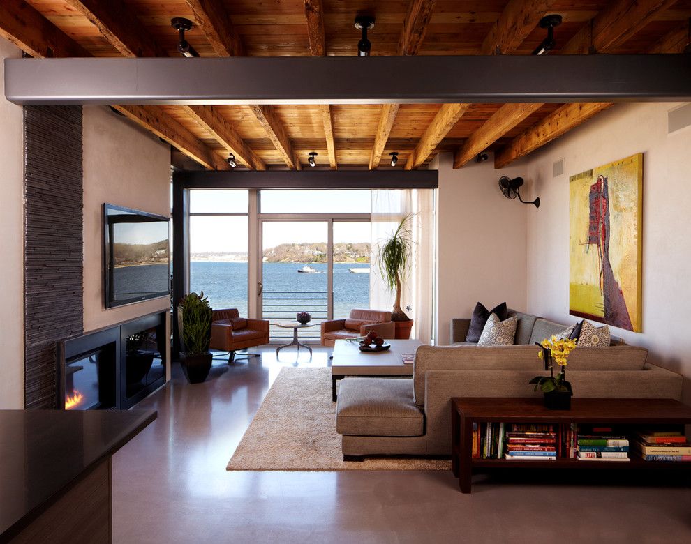 Lowes Panama City for a Modern Living Room with a Water View and Port Washington Residence by Narofsky Architecture + Ways2design