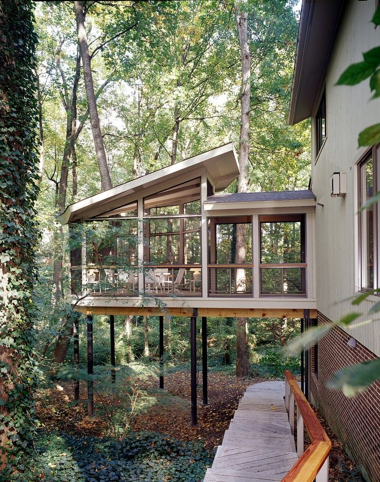 Lowes Woodbridge Va for a Contemporary Porch with a Ivy and Whole House Renovation & Addition in Mclean, Va by Checa Architects Pc