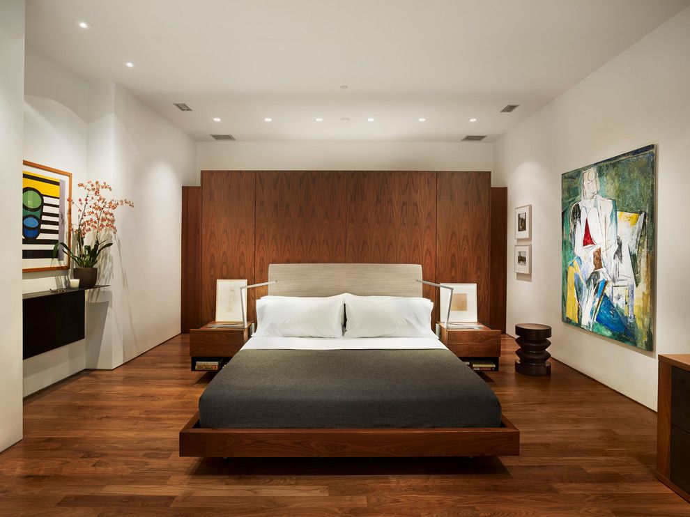 Lowes Woodbridge Va for a Modern Bedroom with a Walnut Wall and Rubin Residence by Verner Architects