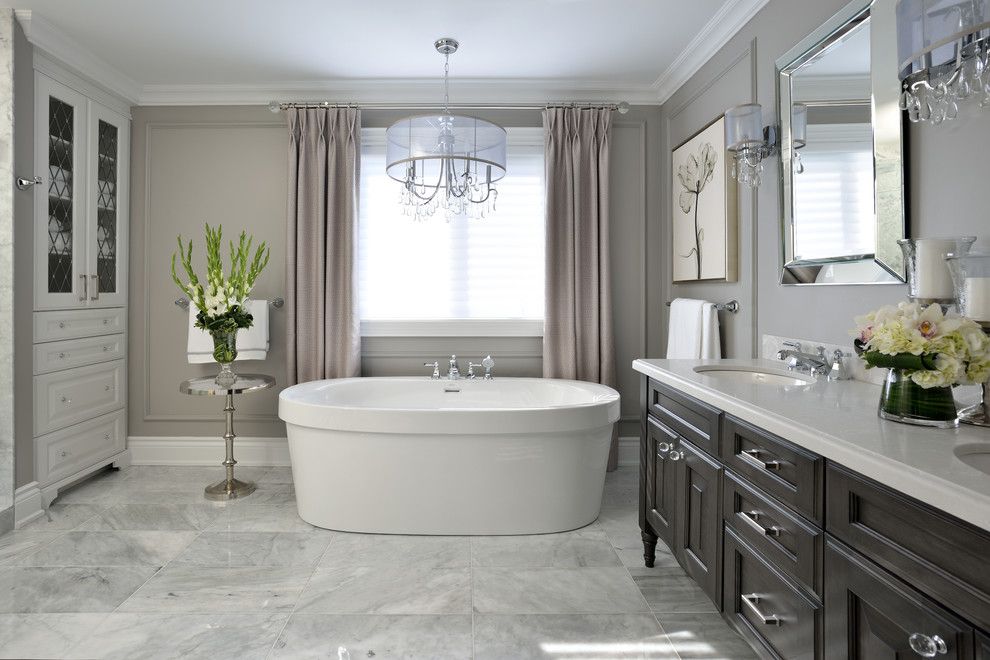 Lumar for a Contemporary Bathroom with a Freestanding Bath and Nobleton Ensuite Renovation by Lumar Interiors