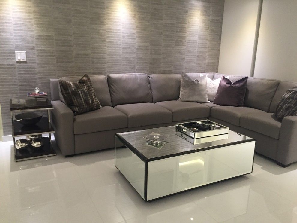 Lyndon Furniture for a Contemporary Living Room with a American Leather Sectional and Hallandale Vacation Condo by Wasser's Exclusive Furniture & Interiors