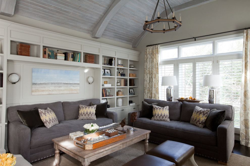 Lyndon Furniture for a Eclectic Family Room with a Built Ins and Lutherville Residence by Elizabeth Reich