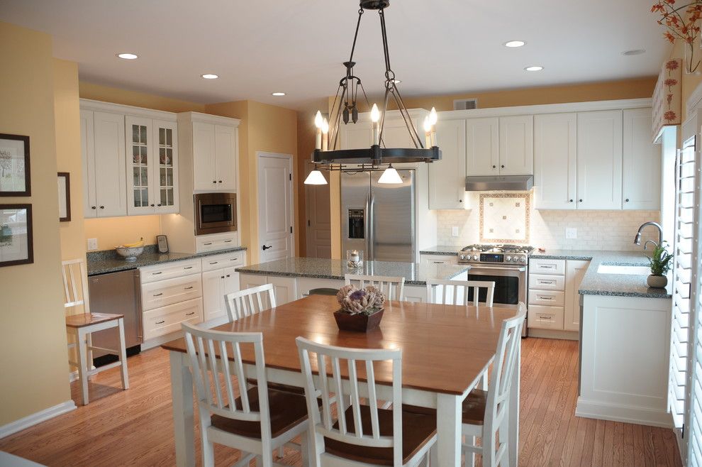 Martin Senour Paints for a Traditional Kitchen with a Wood Floor and Kitchen Remodel in West Chester, Pa by Pine Street Carpenters & the Kitchen Studio