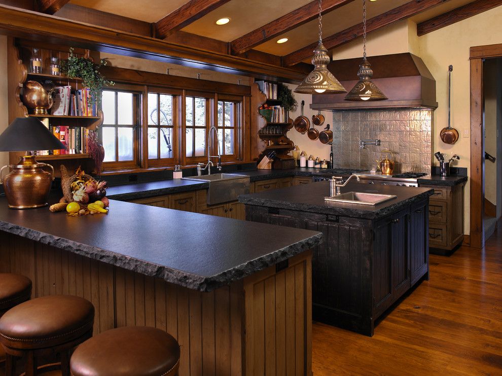 Mor Furniture Boise for a Rustic Kitchen with a Rustic Kitchen Island and Mountain Valley Residence by Damian Farrell Design Group