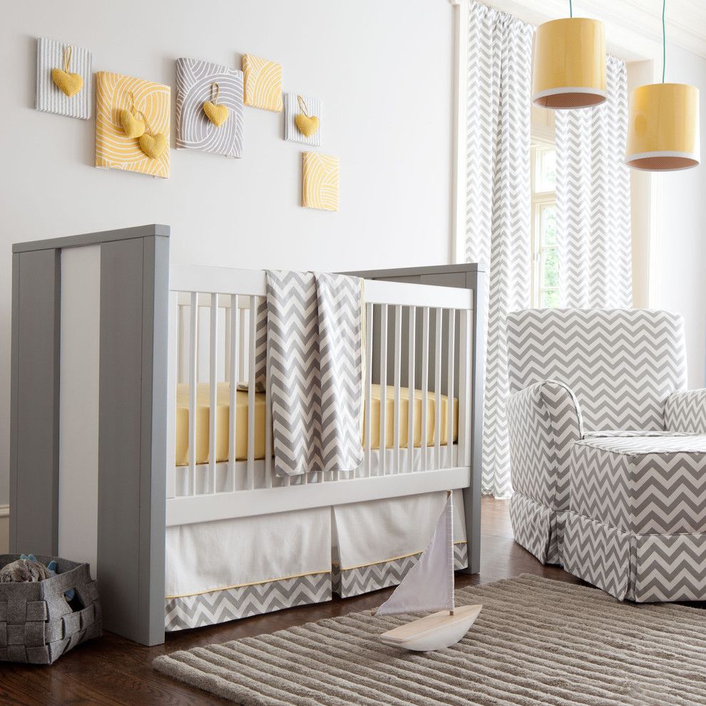 Newport Cottages for a Contemporary Kids with a Baby Nursery and Gray and Yellow Zig Zag Nursery by Carousel Designs by Carousel Designs