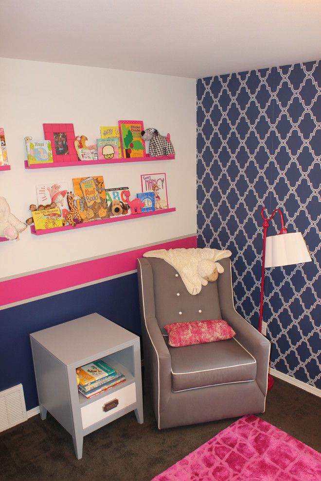 Newport Cottages for a Transitional Nursery with a Transitional and Seattle Pink & Navy Nursery by Henredon & Schoener