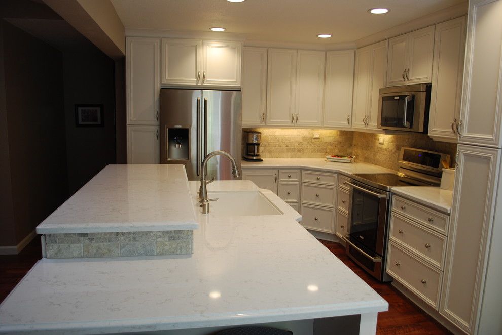 Nicor Lighting for a Contemporary Kitchen with a with Cambria Countertops and Citrus Heights Kitchen by Kitchen Mart