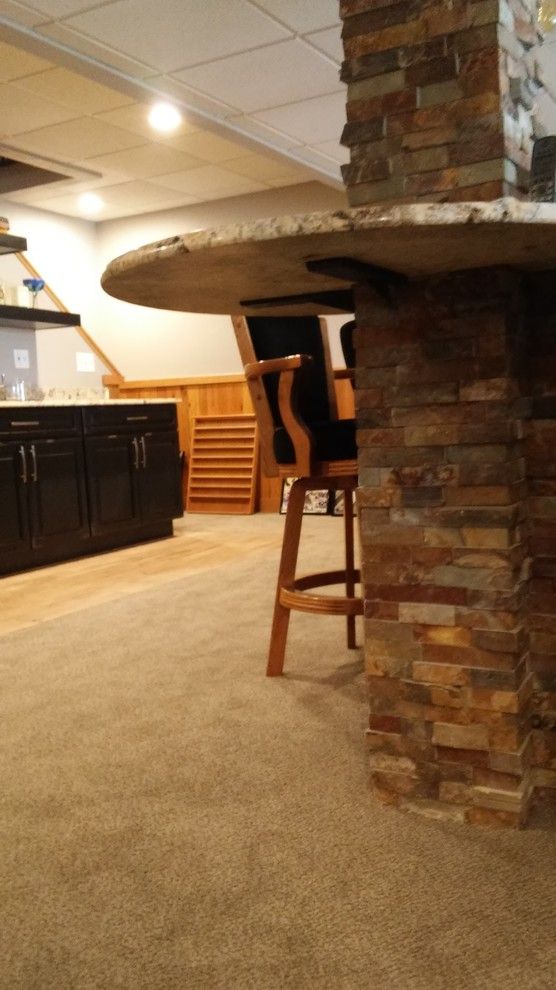 Nicor Lighting for a Traditional Basement with a Black Cabinets and Greensburg Basement Roughhouse by Pittsburgh Basement Company