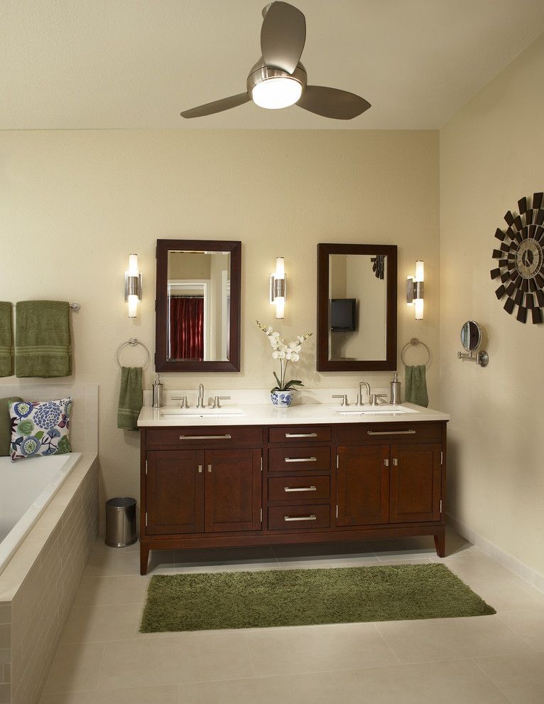 Paris Texas Hardware for a Contemporary Bathroom with a Furniture Vanity and Southlake Texas Bathroom Remodel by Usi Design & Remodeling