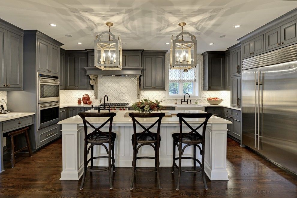 Paris Texas Hardware for a Traditional Kitchen with a Desk in Kitchen and Kitchen Renovations by Revision Llc