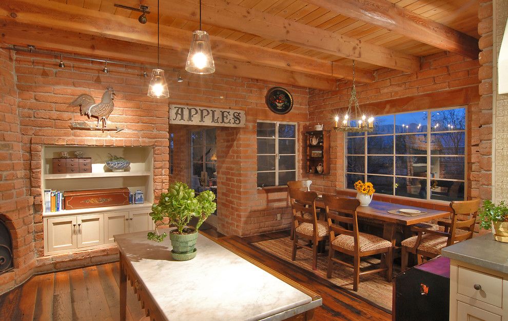 Potomac Valley Brick for a Farmhouse Dining Room with a Adobe and Historic Adobe Kitchen by Lisa Gildar Interior Spaces