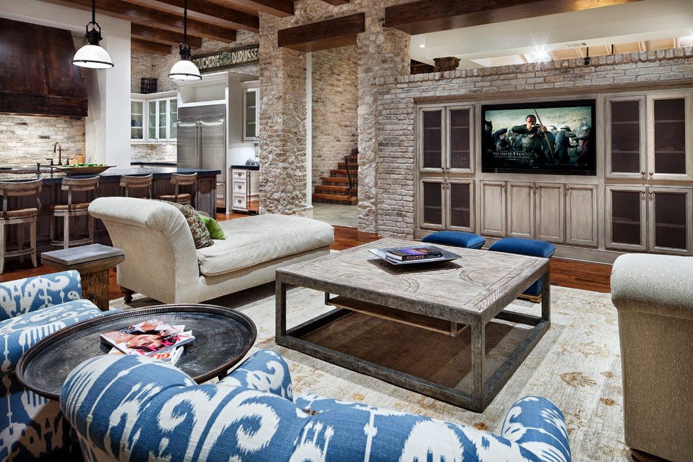 Potomac Valley Brick for a Traditional Family Room with a Exposed Brick and Lake Austin by Luis Jauregui