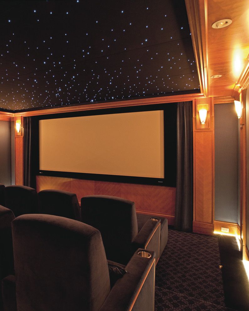 Poway Theater for a Traditional Home Theater with a Private Movie Theatre Paneling Film and Home Theatre by Mayta & Jensen