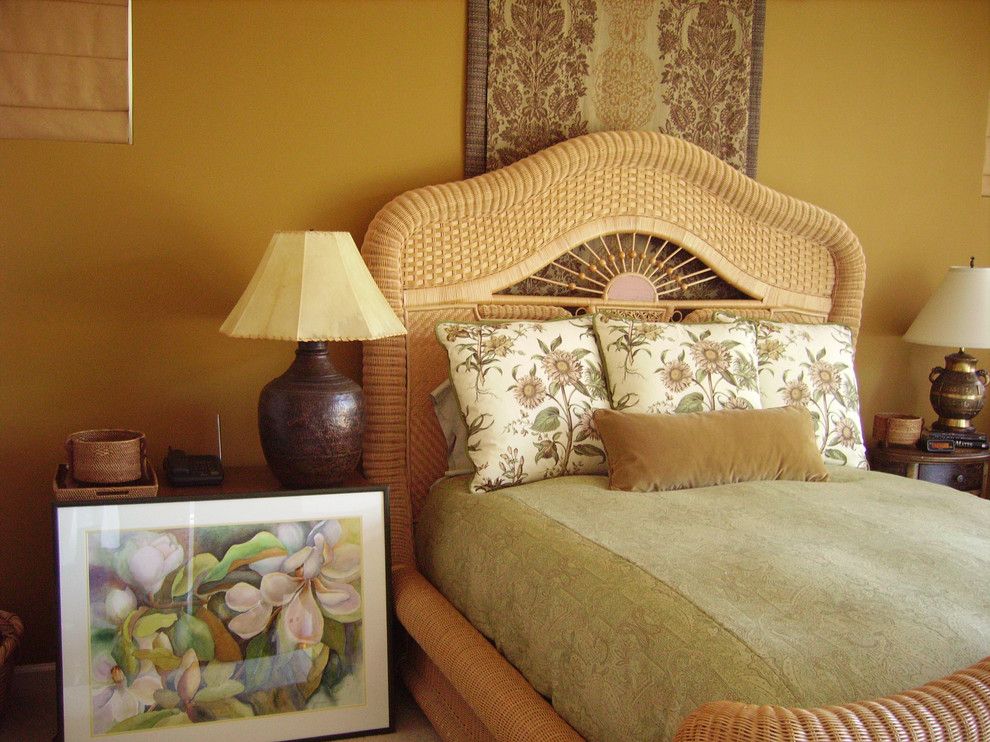 Rawhide Ranch for a Mediterranean Bedroom with a Note Window with Roman Shade to the Left of the Indonesian P and Carmel Valley Ranch Condo by T. A. Wolfson Design