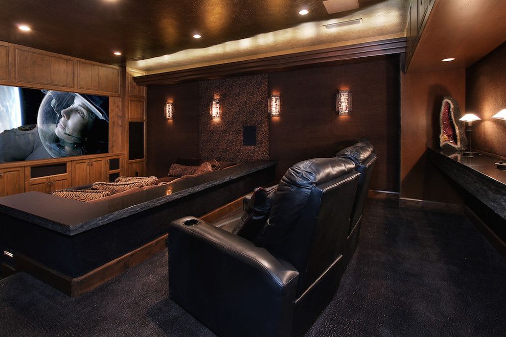 Rio Rancho Theater for a Eclectic Home Theater with a Theater and Rancho Mirage Residence by Lori Tiedeman Interiors