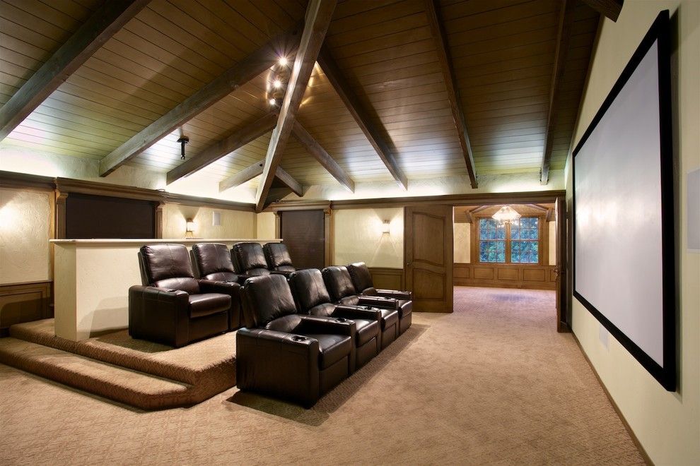 Rio Rancho Theater for a Transitional Home Theater with a Spa and via De Fortuna   the Coventant in Rancho Santa Fe by Chpt Construction