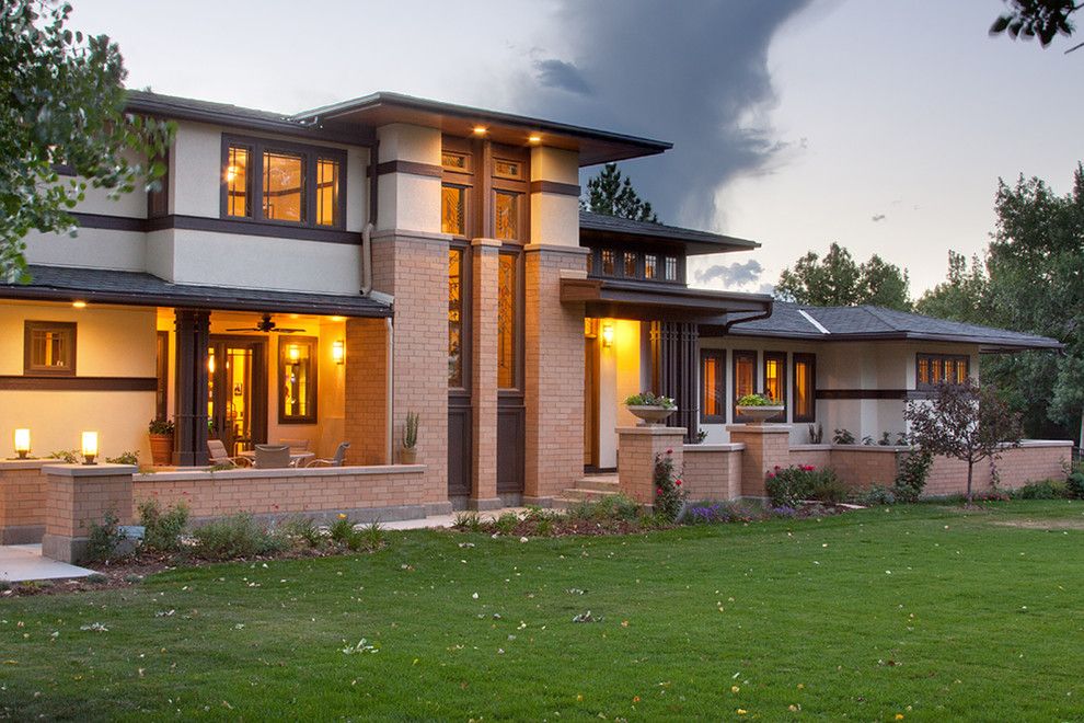 Roof Pitches for a Craftsman Exterior with a Brick Pillar and Private Residence by Kga Studio Architects, Pc