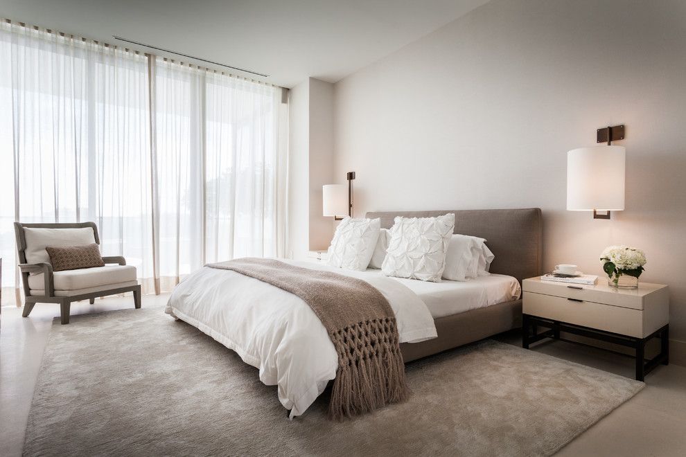 Sojo for a Contemporary Bedroom with a White Bedding and Apogee v by Sojo Design