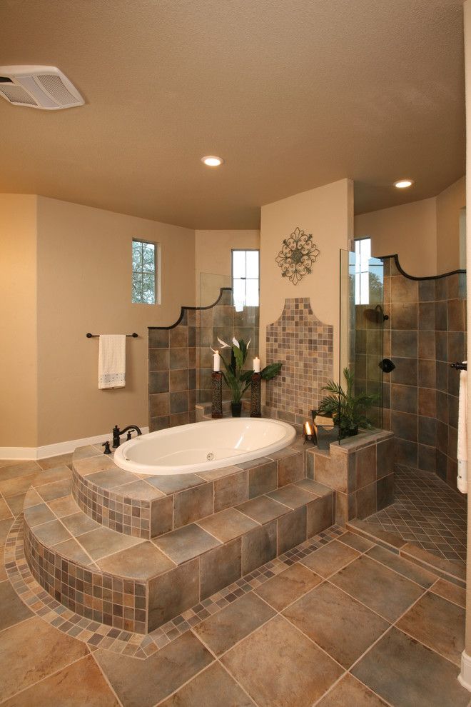 Solaire Silver Spring for a Traditional Bathroom with a Tile Shower Floor and 1414 River Way, River Crossing, Spring Branch Texas by Silver Oak Interiors