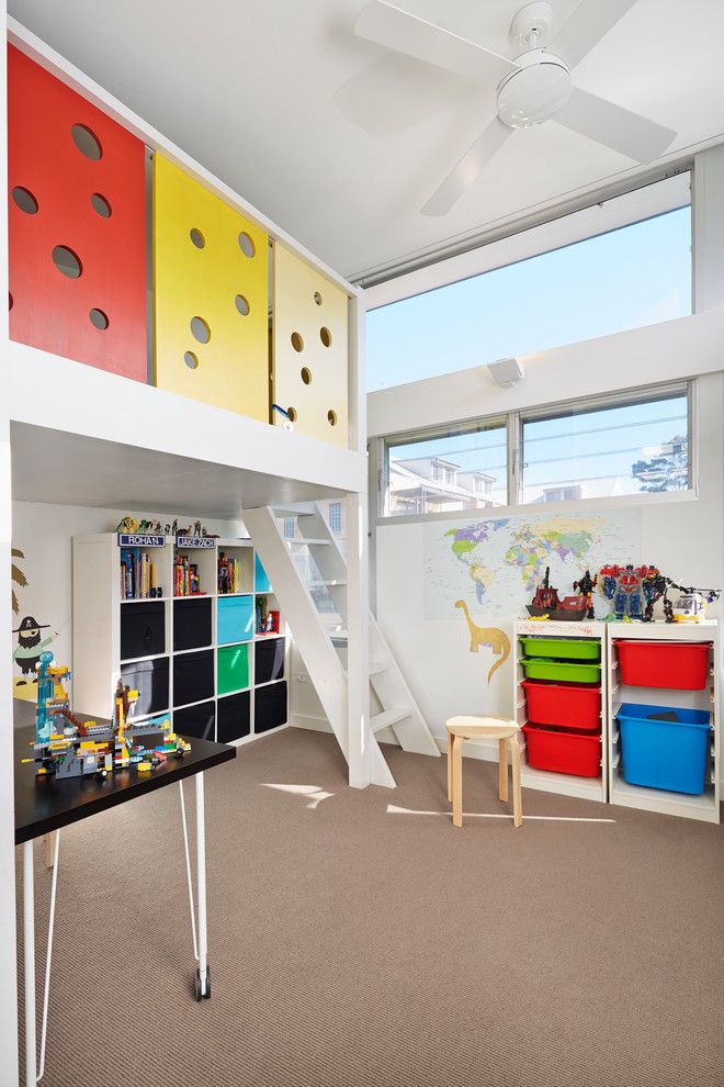 Trofast Ikea for a Contemporary Kids with a Play Room and the Open House by Elaine Richardson Architect