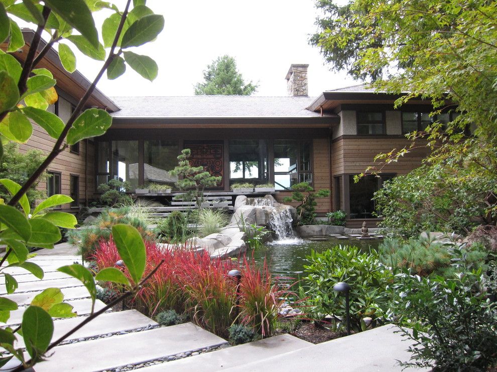 Water Gardens Pleasant Grove for a Contemporary Landscape with a Wood Panel and Woodvalley Residence by Gaile Guevara