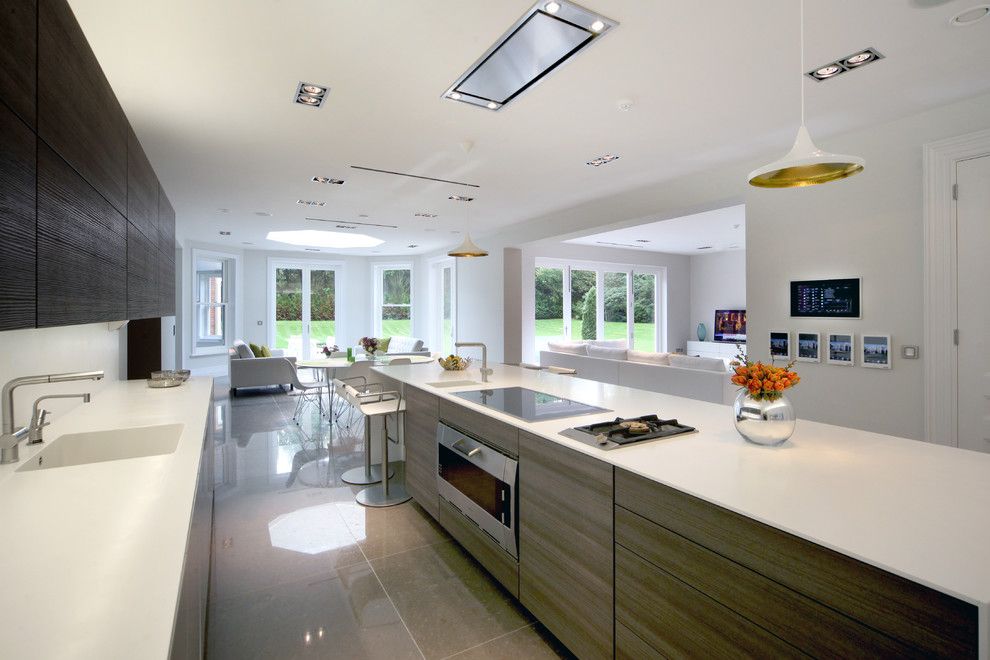 Westin Homes for a Contemporary Kitchen with a Houseplants and Surrey Mansion by Sam Coles Lighting