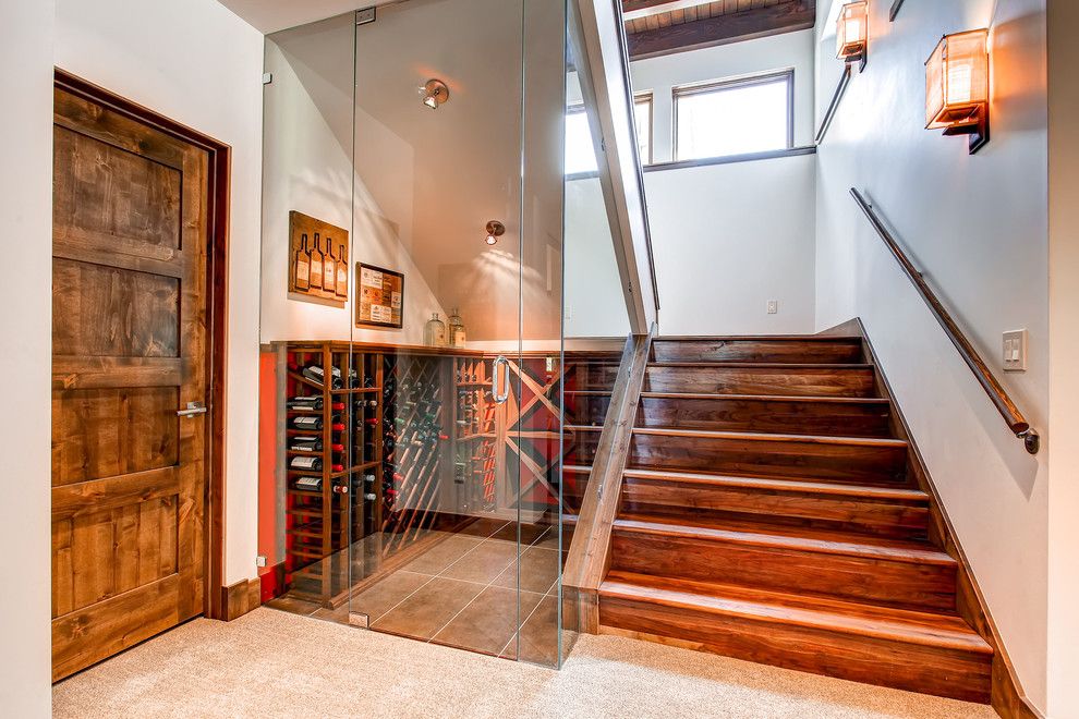 Wine Cellar Los Gatos for a Contemporary Staircase with a Japanese Sconce and 235 High Park Court   Wine Cellar by Pinnacle Mountain Homes