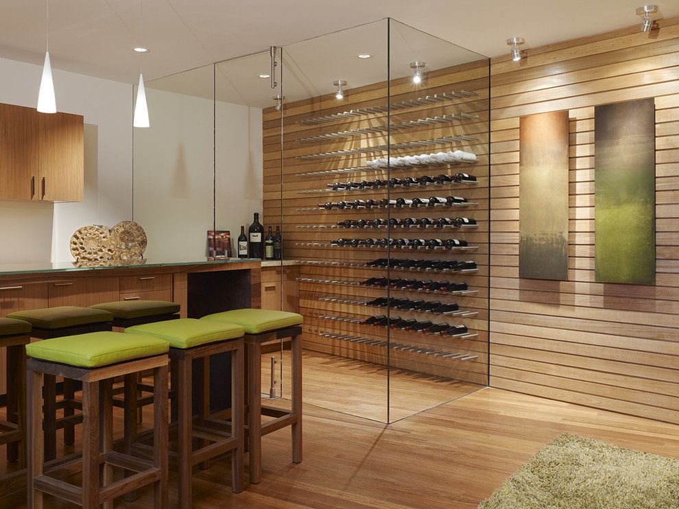 Wine Cellar Los Gatos for a Contemporary Wine Cellar with a White Walls and Modern Wine Cellar by Fulcrumse.com