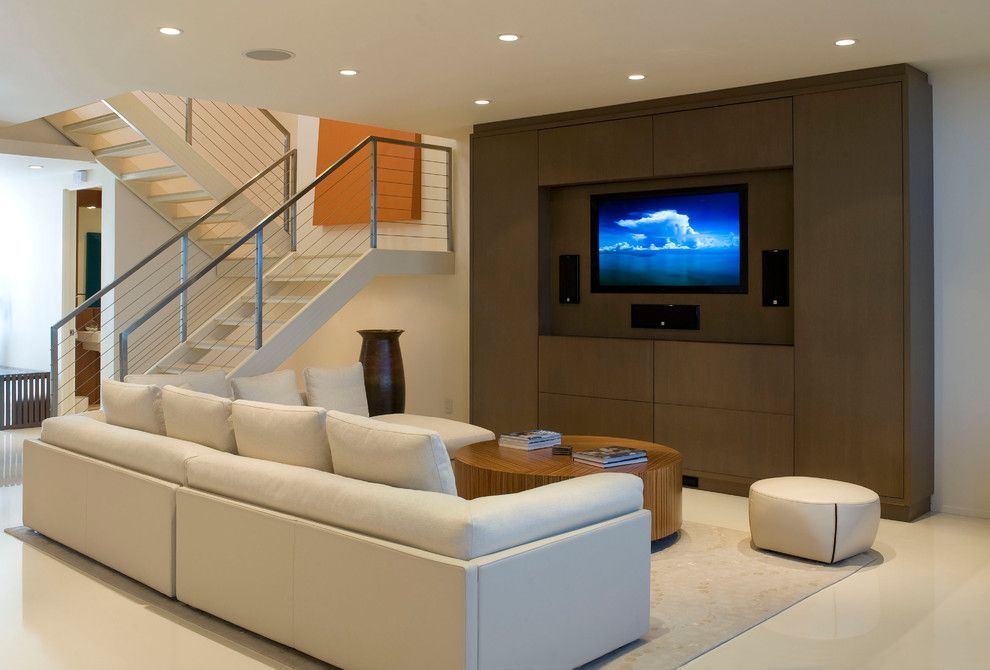 40th St Movie Theater for a Contemporary Family Room with a Media Storage and Marina Del Rey by Philippa Radon Design