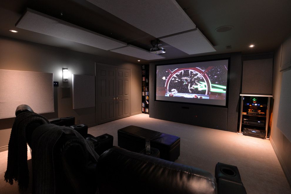 40th St Movie Theater for a Modern Home Theater with a Grey and Home Theatre by Univek