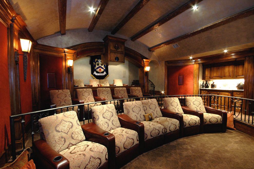 40th St Movie Theater for a Traditional Home Theater with a Wall Bar and St. Laurent Theater Room by Billiard Factory