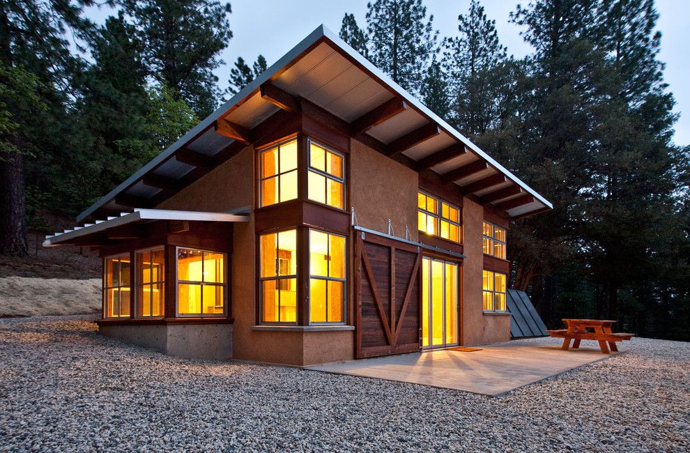 Aaa Salvage for a Rustic Exterior with a Straw Bale and Chalk Hill Off Grid Cabin by Arkin Tilt Architects